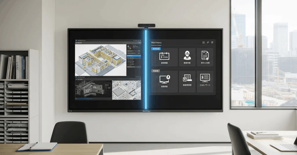Construction-Project-Management - 電子黒板モニまる 建設現場の仮設事務所で使う電子黒板モニまる