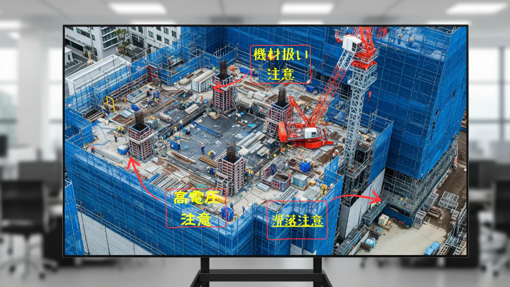 monimaru-electonic-bord-hand-text-monimaru - 電子黒板モニまる 建設現場の仮設事務所で使う電子黒板モニまる