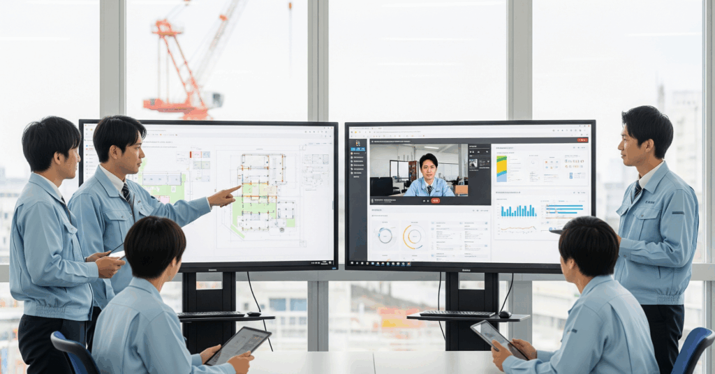 Hybrid-Meeting-Sharing-Data-and-Blueprints - 電子黒板モニまる