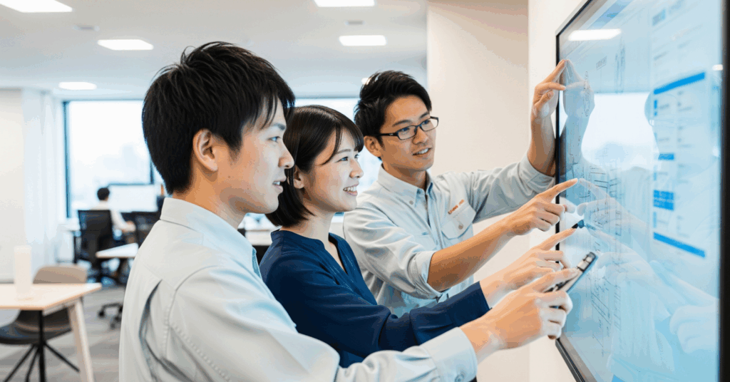 Blueprint-Work-by-a-Young-Team - 電子黒板モニまる